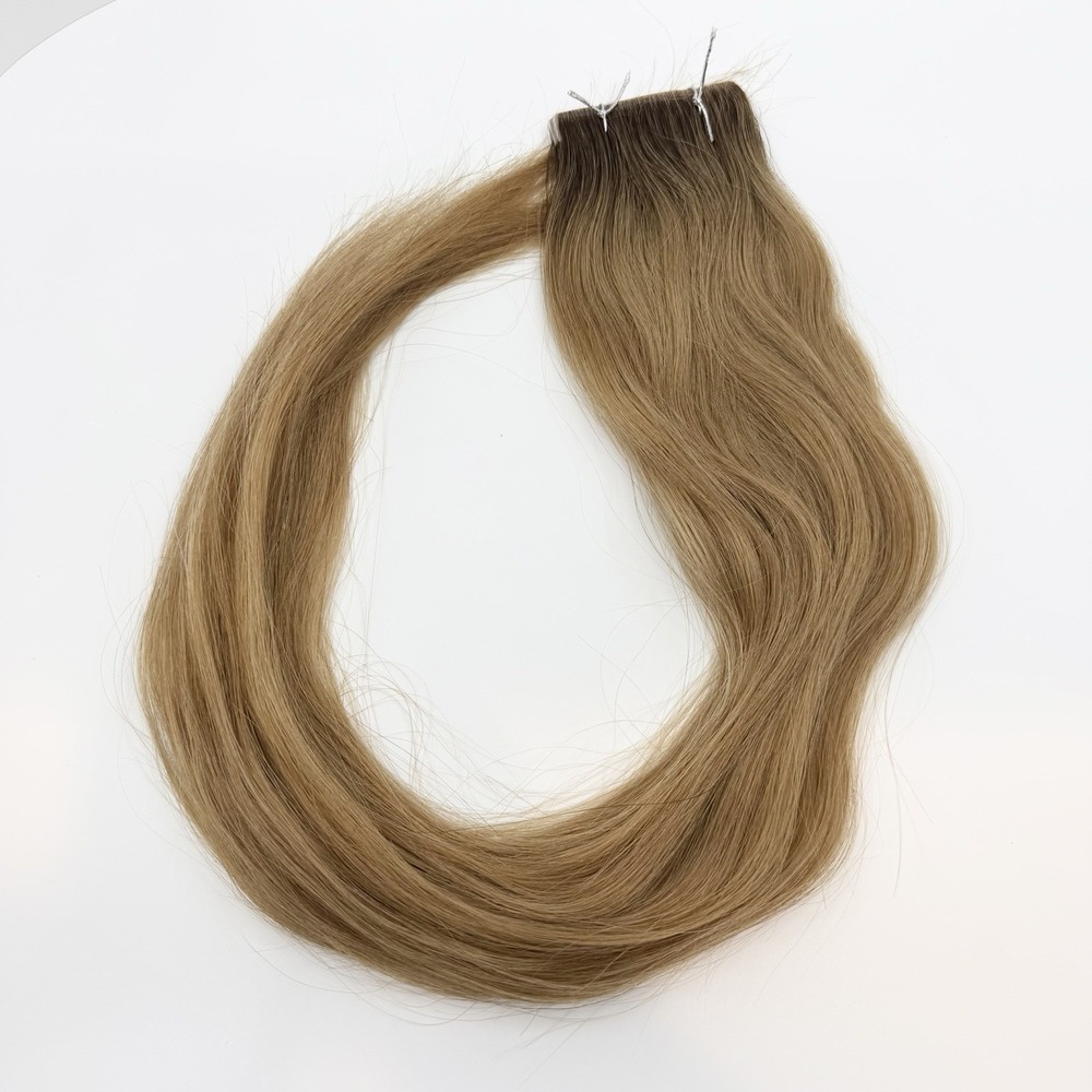 Glam Seamless x Valles Tape In Hair Extension 25" #8 Dark Blonde Rooted NEW Remy - Picture 8 of 8